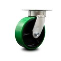 Service Caster 6 Inch Kingpinless Green Poly on Steel Wheel Swivel Top Plate Caster SCC SCC-KP30S620-PUR-GB